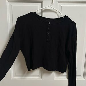 Black cropped long sleeve
